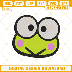 keroppi face embroidery design files