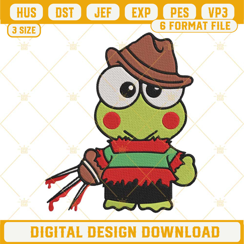 Keroppi Merry Christmas Embroidery Design Files.jpg
