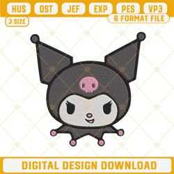 kuromi face embroidery design files