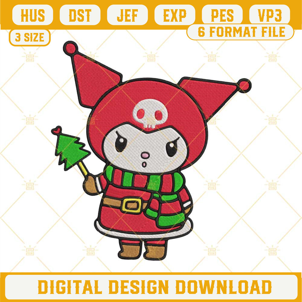 Kuromi Merry Christmas Embroidery Design Files.jpg