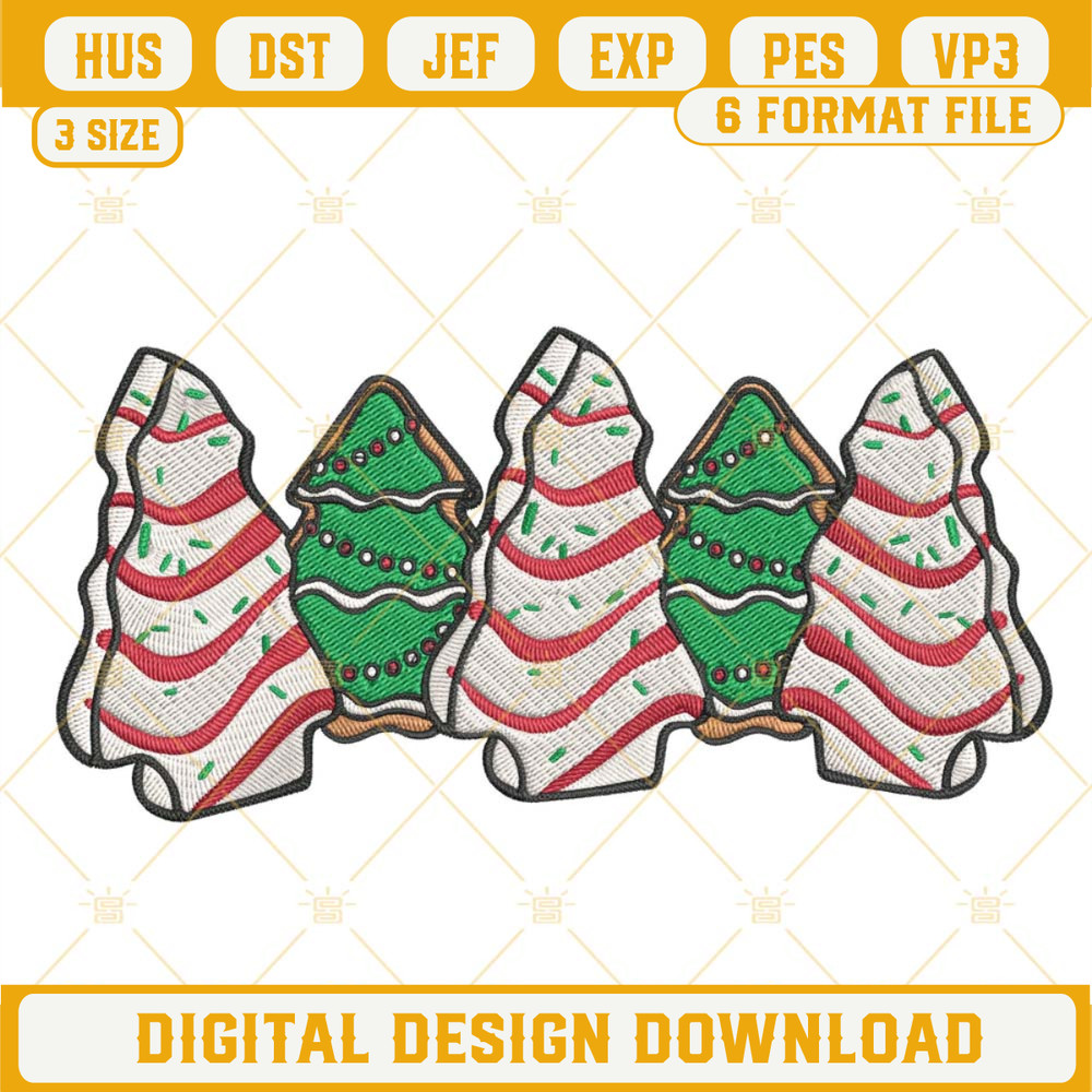 Little Debbie Christmas Tree Cake Embroidery Design File.jpg