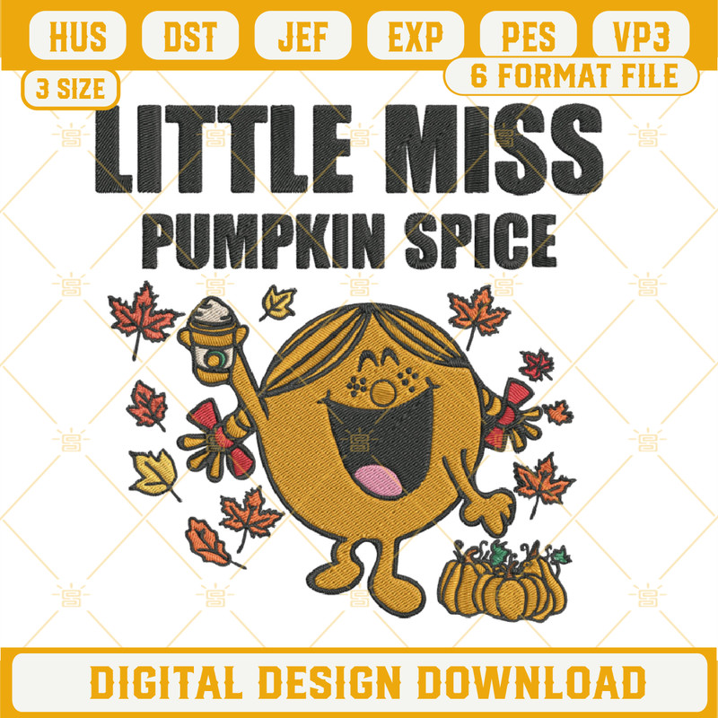 Little Miss Pumpkin Spice Embroidery Design File.png