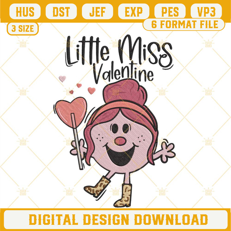 Little Miss Valentine Embroidery Designs, Cute Kids Valentine Embroidery Files.jpg