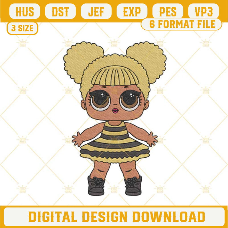 Lol Doll Queen Bee Embroidery Design, Lol Surprise Embroidery File.jpg