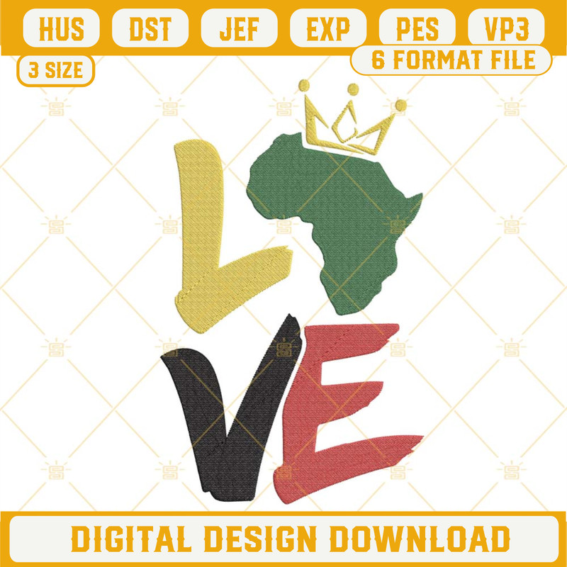 Love Africa Embroidery Design, Black History Embroidery File.jpg