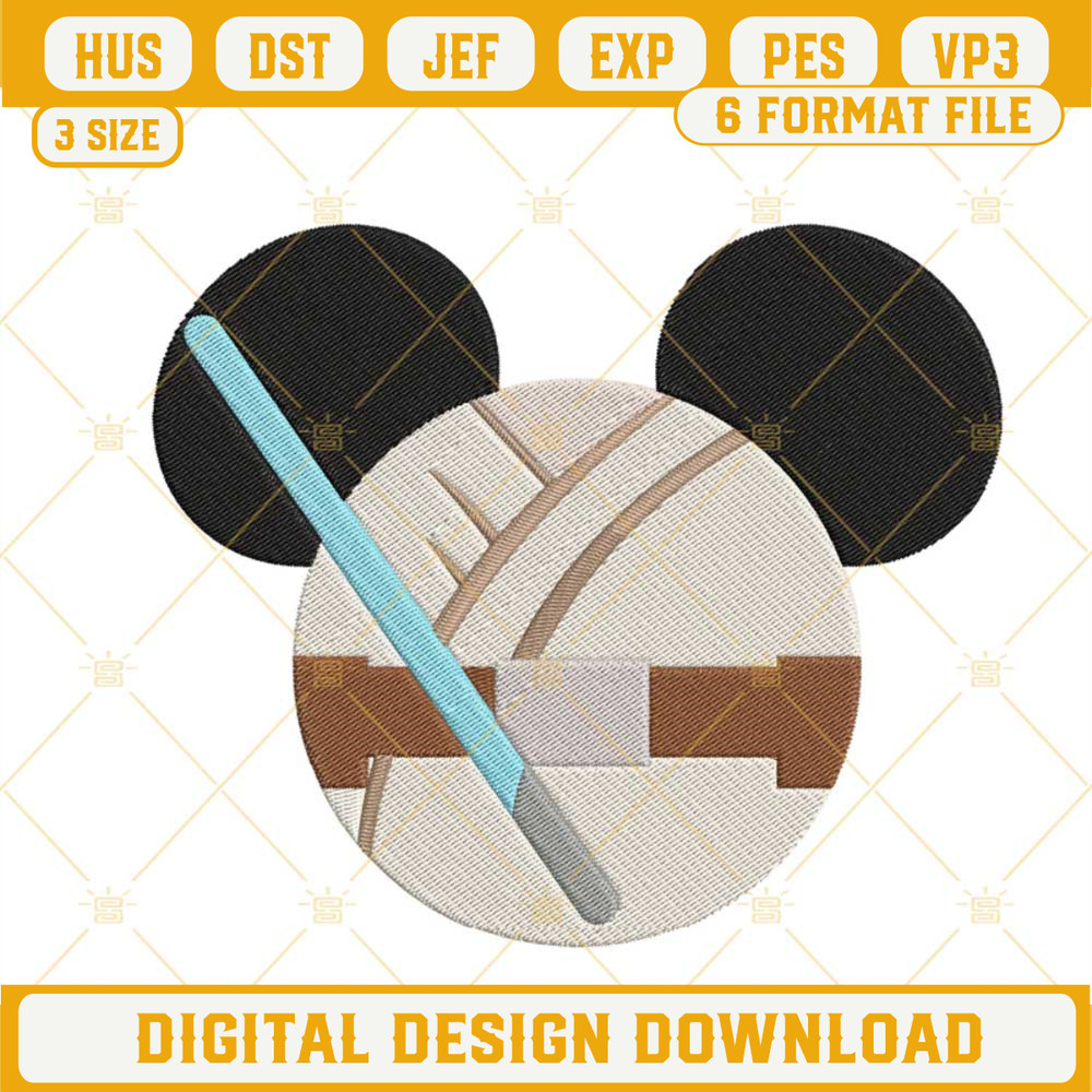 Luke Skywalker Mickey Head Machine Embroidery Designs, Star Wars Embroidery Files.jpg