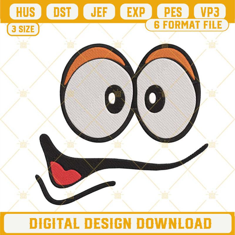 M And M Faces Orange Embroidery Design, M And M Embroidery Design File.jpg