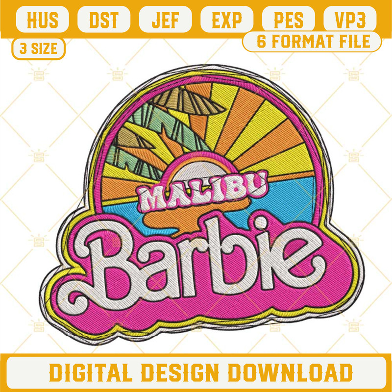 Malibu Barbie Embroidery Files, Malibu Beach Embroidery Files.jpg