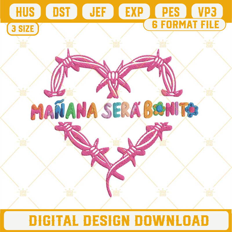 Manana Sera Bonito Heart Tattoo Embroidery Designs, Karol G Song Embroidery Files.jpg