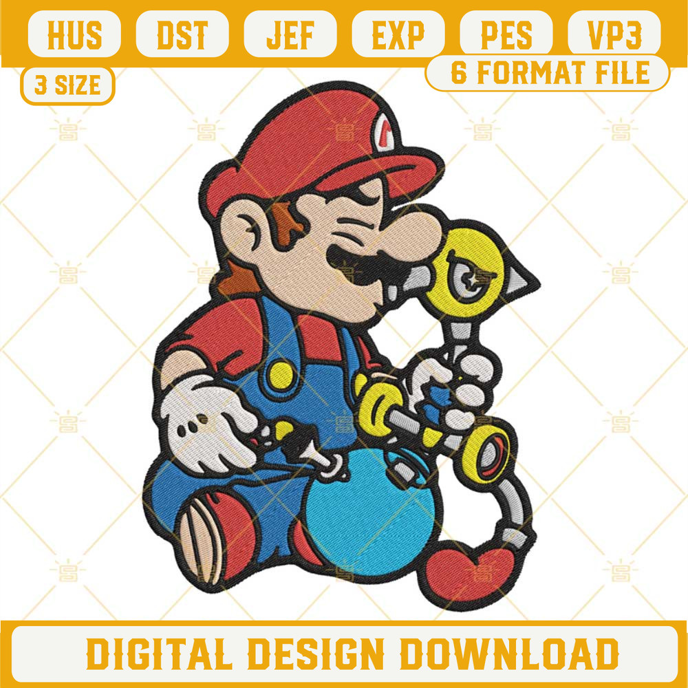 Mario Weed Bong Embroidery Designs, Super Mario Happy 420 Machine Embroidery Files.jpg