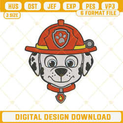marshall paw patrol machine embroidery design file
