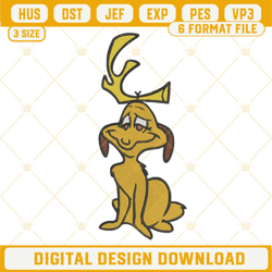 max dog grinch embroidery design, christmas dog embroidery design file