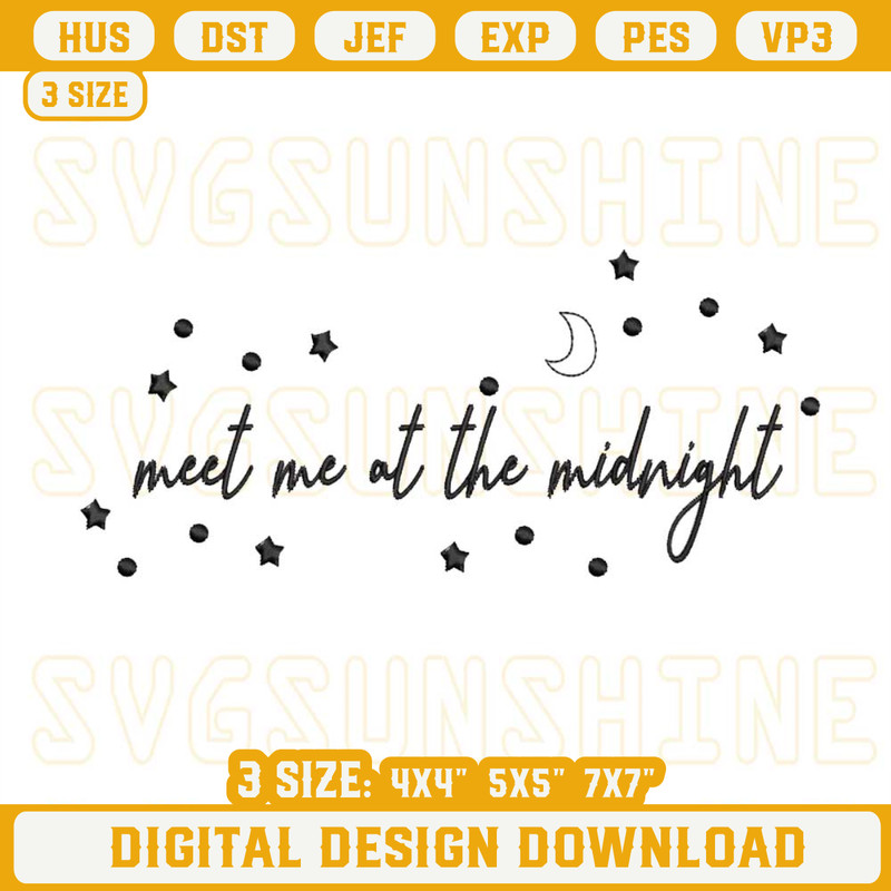 Meet Me At The Midnight Taylor Swift Embroidery Designs, Taylor Swift The Midnight Song Embroidery Design File.jpg