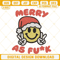 Merry AF Christmas Smiley Face Embroidery Designs Files.jpg
