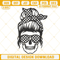 Messy Bun Skull Racing Embroidery Designs, Racing Mom Machine Embroidery Files.jpg