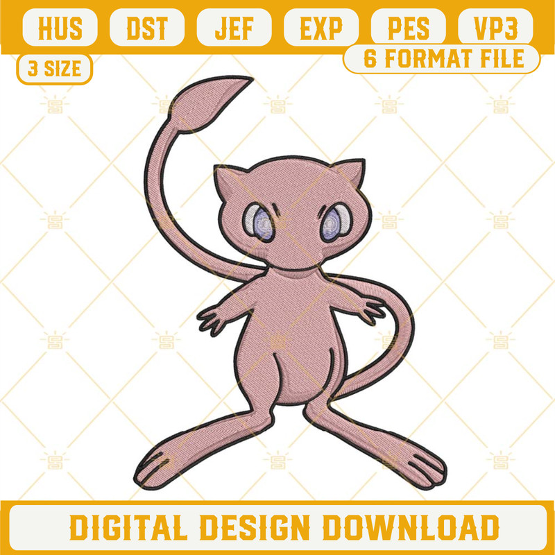 Mew Embroidery Design, Pokemon Embroidery File.jpg