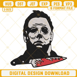 michael myers embroidery designs, halloween embroidery design file