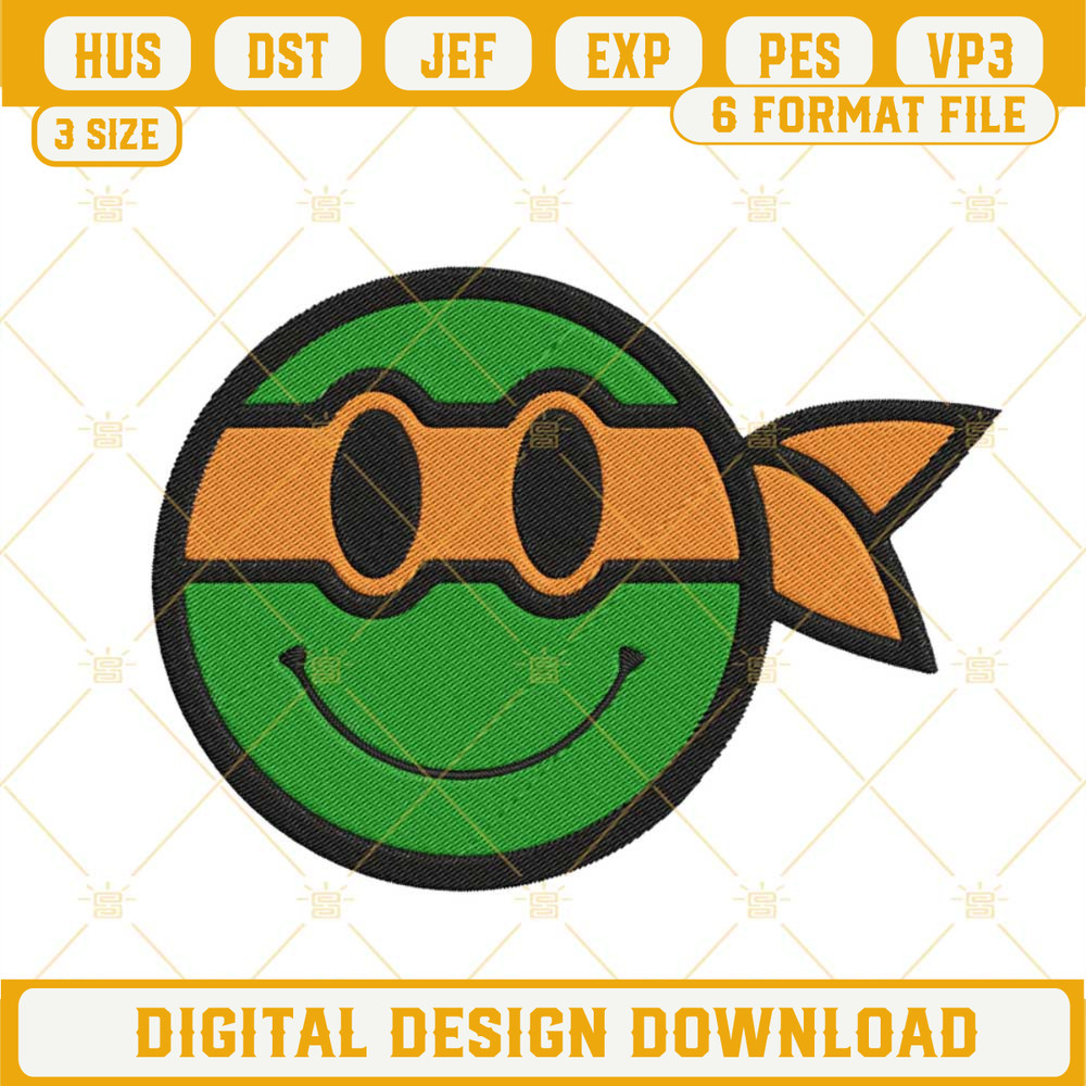 Michelangelo Ninja Turtle Smiley Machine Embroidery Designs.jpg