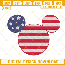 mickey american flag embroidery designs, 4th of july disney world machine embroidery files