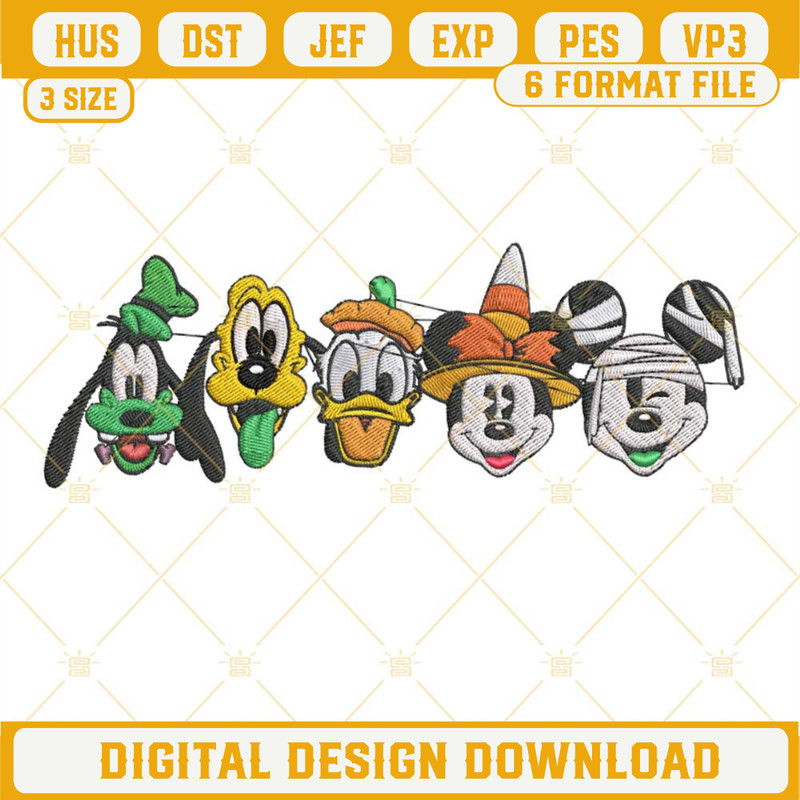 Mickey And Friends Halloween Machine Embroidery Design File.jpg