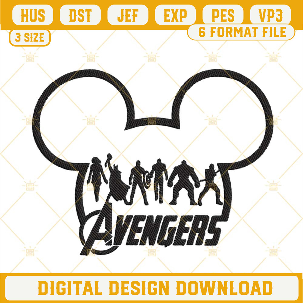 Mickey Ears Avengers Heroes Embroidery Design Files.jpg