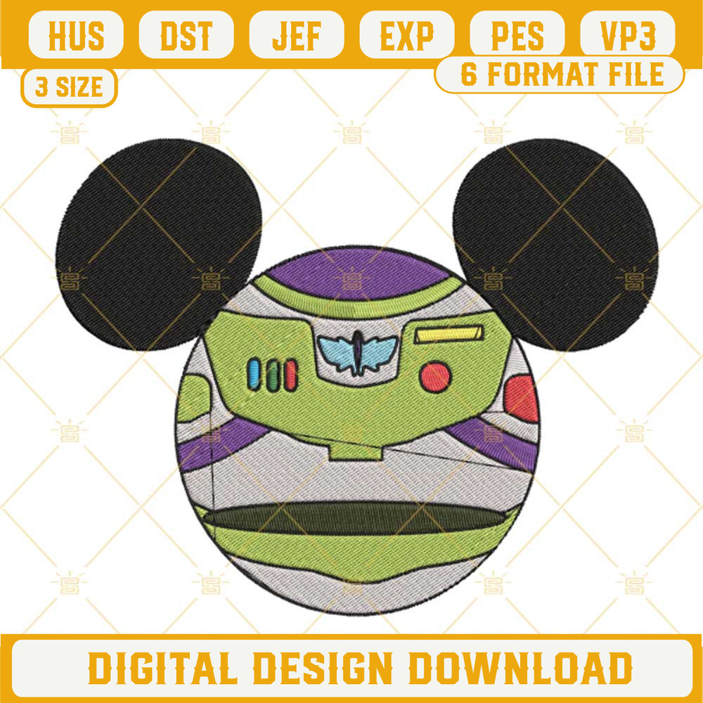Mickey Head Buzz Lightyear Machine Embroidery Designs, Disney Mickey Toy Story Embroidery Files.jpg