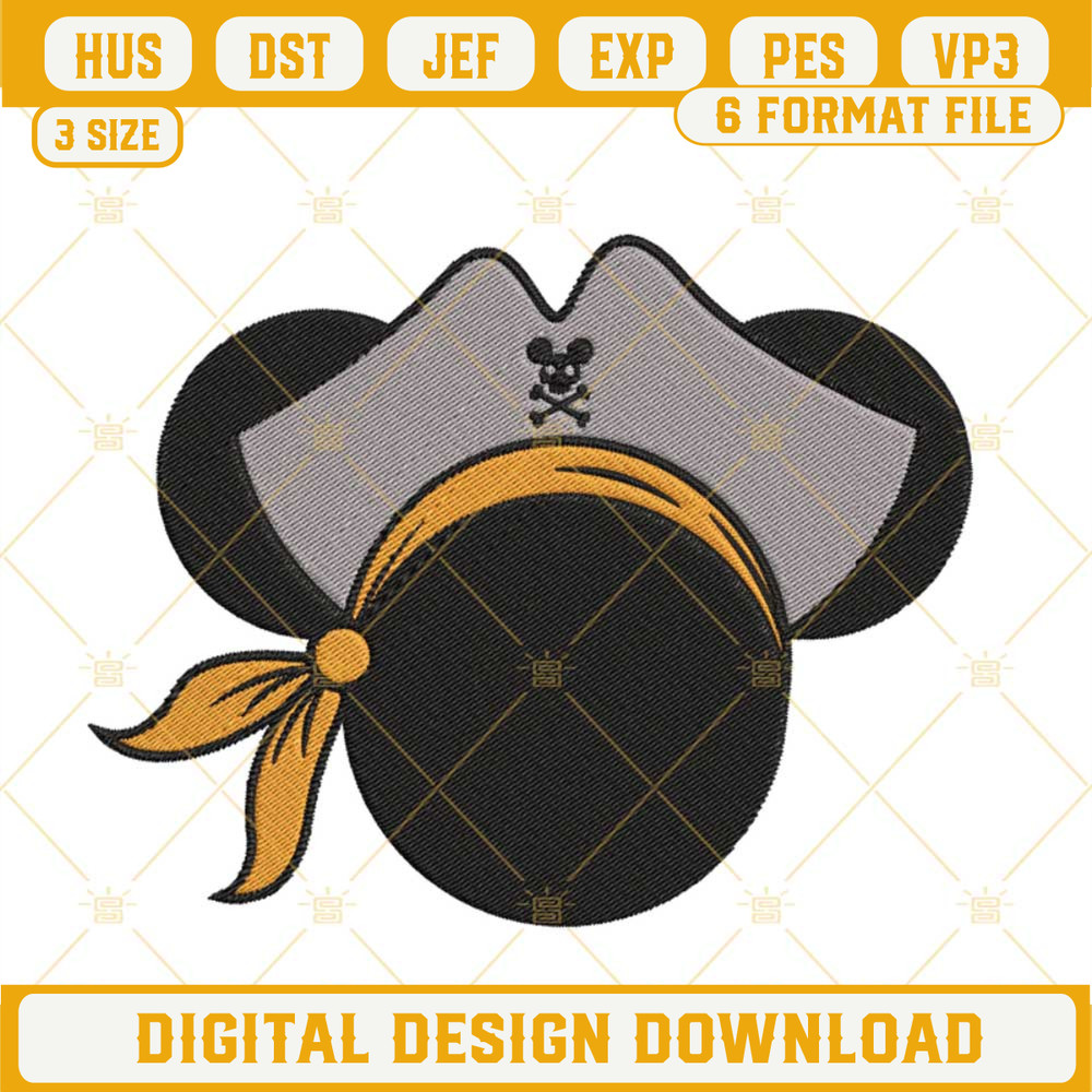 Mickey Head Pirate Embroidery Designs, Cruise Trip Embroidery Pattern Files.jpg