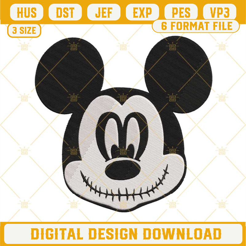 Mickey Jack Skellington Embroidery Designs, The Nightmare Before Christmas Embroidery Design File.jpg
