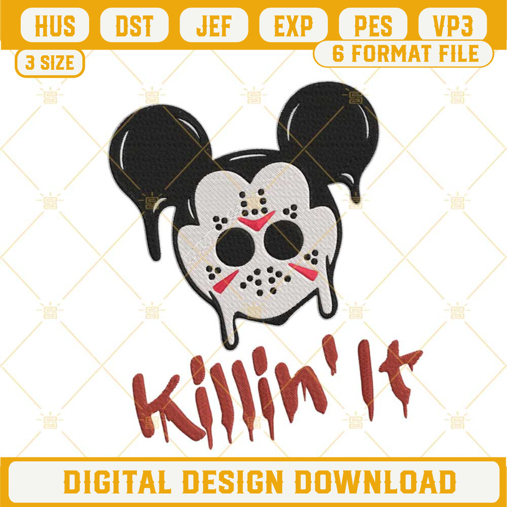 Mickey Jason Voorhees Killin It Machine Embroidery Designs, Mickey Mouse Halloween Embroidery Files.jpg