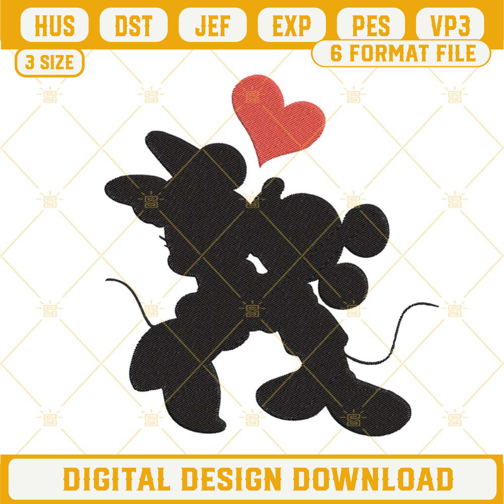 Mickey Minnie Kiss Embroidery Design, Disney Couple Valentines Embroidery Files.jpg