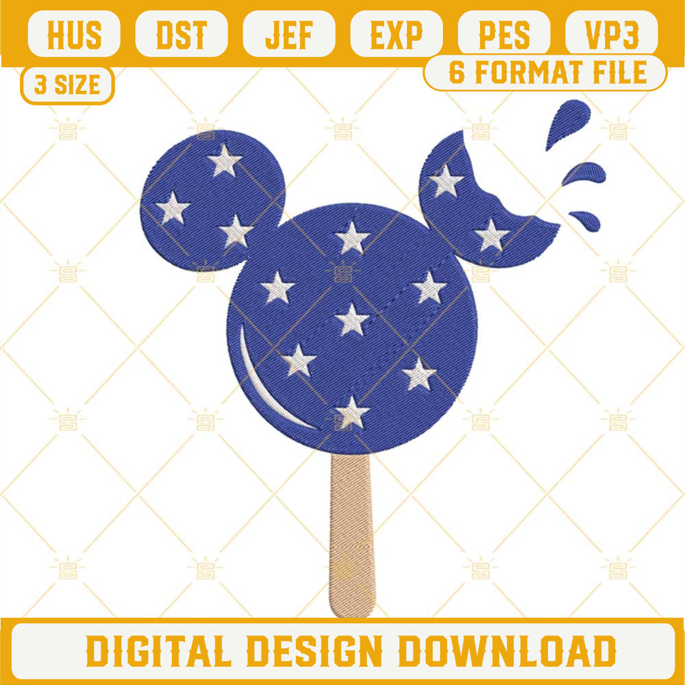 Mickey Mouse American Ice Cream Embroidery Designs, Funny 4th Of July Machine Embroidery Files.jpg