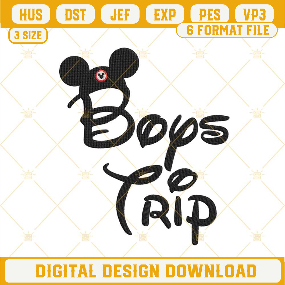 Mickey Mouse Boys Trip Embroidery Files, Disney Family Trip Embroidery Designs.jpg