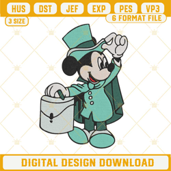 mickey mouse haunted mansion embroidery designs, disney movie embroidery pattern files