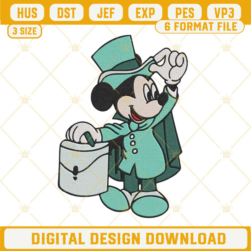 Mickey Mouse Haunted Mansion Embroidery Designs, Disney Movie Embroidery Pattern Files.jpg