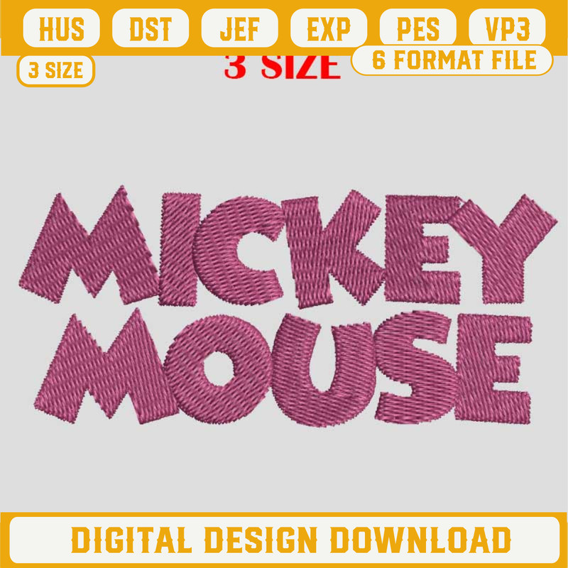 Mickey Mouse Logo Embroidery Design, Mickey Mouse Embroidery Files, Mickey Machine Embroidery Design.jpg