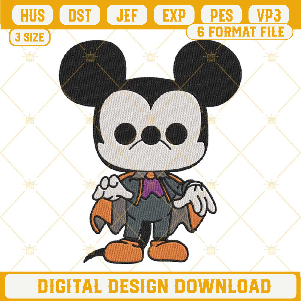 Mickey Mouse Spooky Dracula Embroidery Designs, Disney Halloween Embroidery Files.jpg