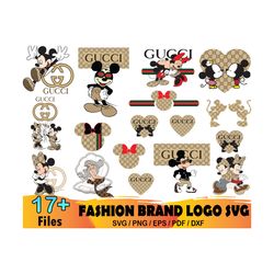 gucci bundle svg, gucci logo svg, gucci mickey svg, gucci minnie svg