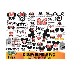 100 disney bundle svg, disney svg, mickey svg, minnie svg