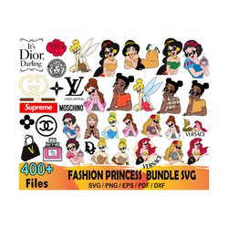 400 fashion princess bundle svg, disney svg, brand logo svg