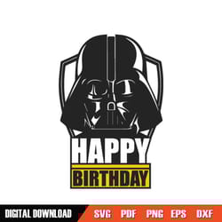 darth vader happy birthday star wars movie svg