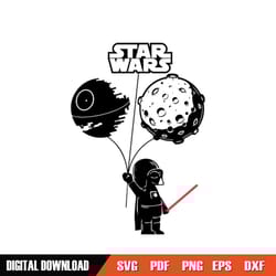 baby darth vader star wars balloon funny svg
