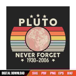 vintage never forget pluto nerdy astronomy svg, trending svg, pluto svg, pluto 1930 svg, pluto vintage, retro pluto svg,