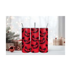 horror cartoon red ghost face 20oz skinny tumbler png