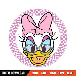checkered daisy duck heart sunglasses svg