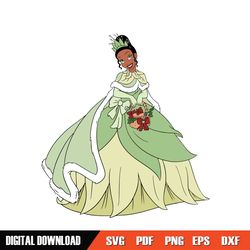 christmas costume princess frog tiana svg