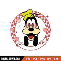 valentine day goofy dog heart glasses svg