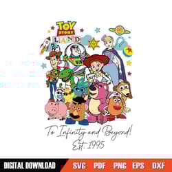 toy story land to infinity and beyond est 1995 svg