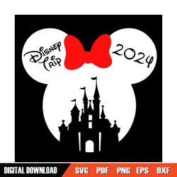 disney 2024 trip minnie mouse head kingdom svg
