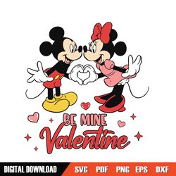 mickey minnie mouse couple be my valentine svg