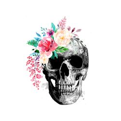 watercolor floral skull svg, flower svg, skull svg, floral svg, birthday gift svg, gift for girl svg, flower lovers svg,